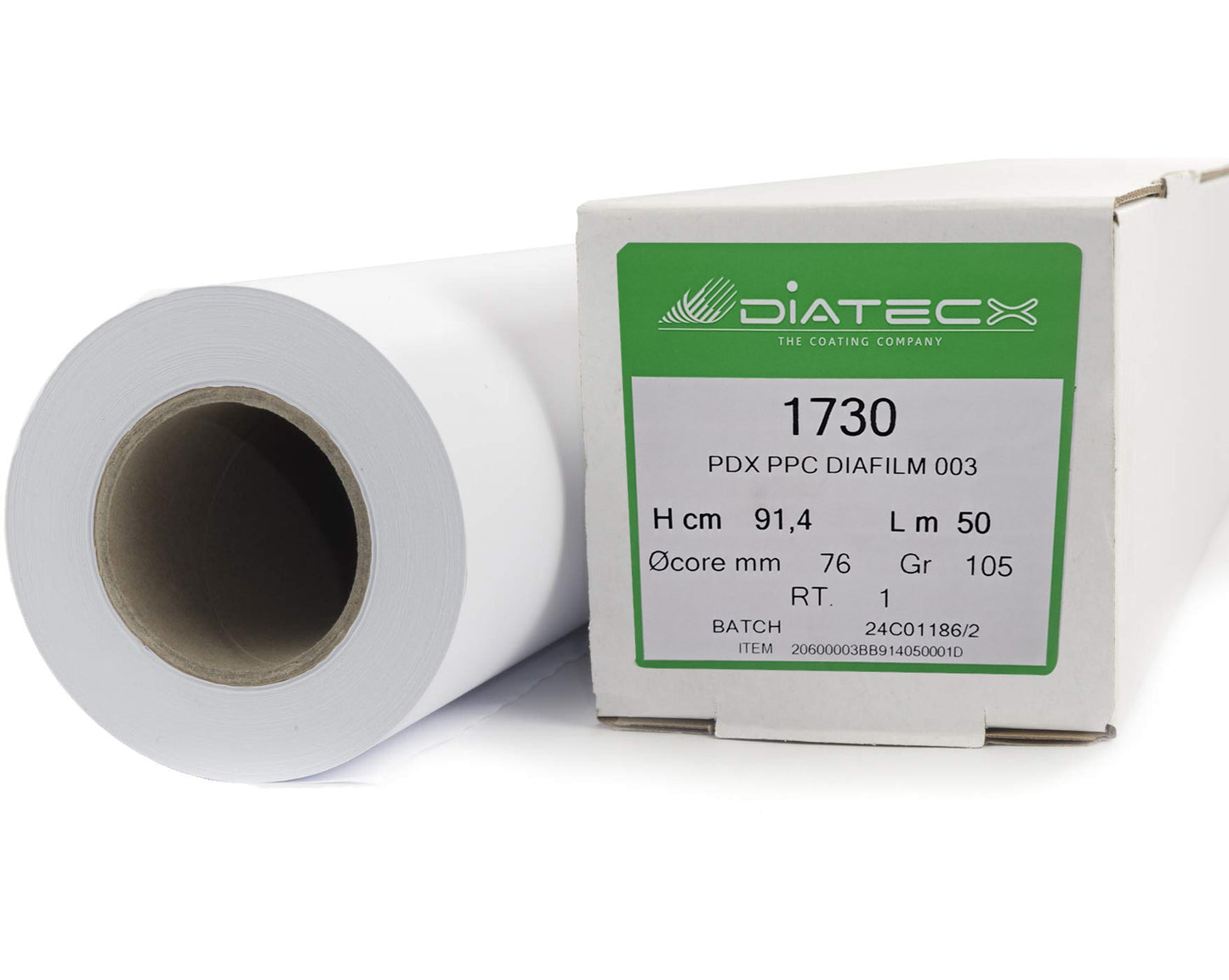 Film PPC (calque) – Diajet 75 µm – 914 mm × 50 m – mandrin 3”