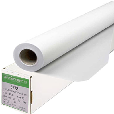 Papier photo – 190 g/m² Satin – 914 mm × 30 m – mandrin 2”